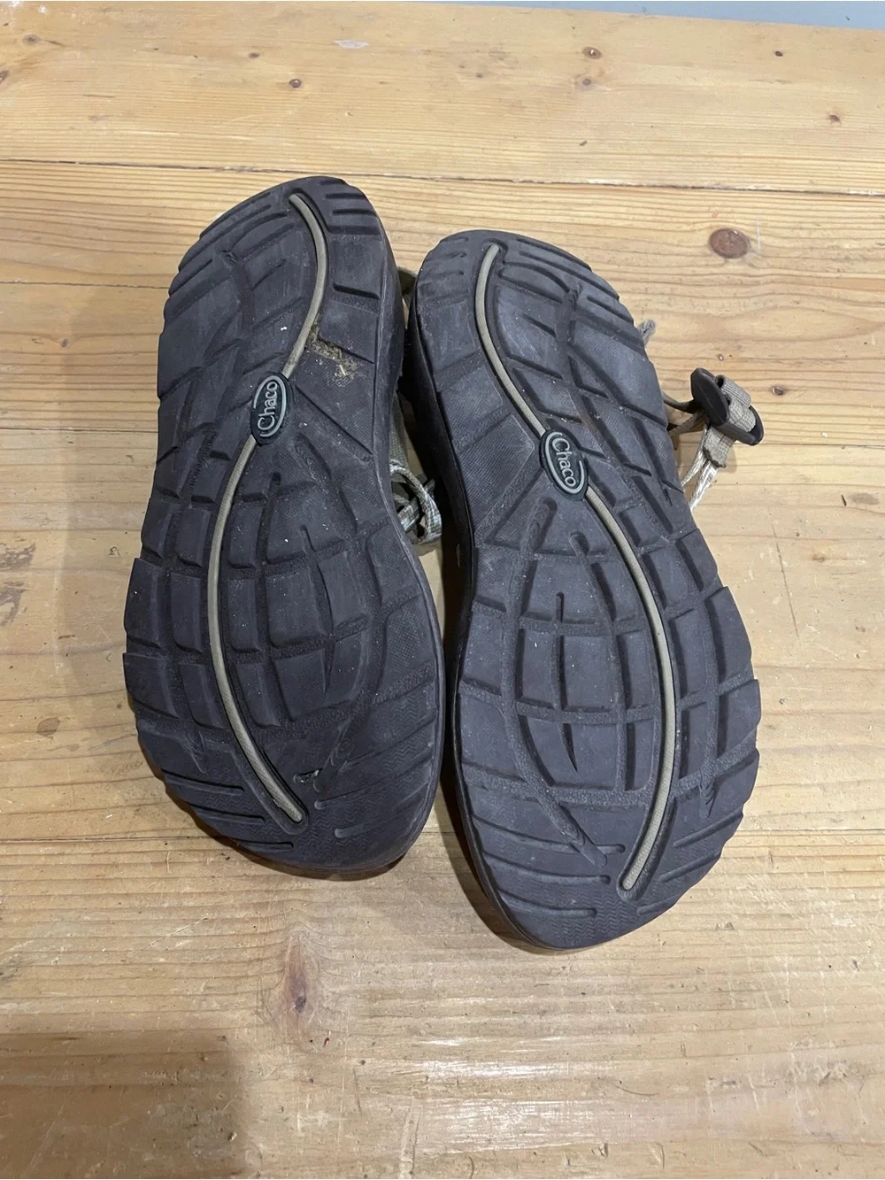 Chaco Women's Strappy Sandals in Beige and Black